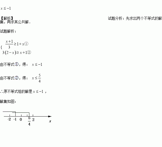 解不等式組 並在數軸上表示解集.