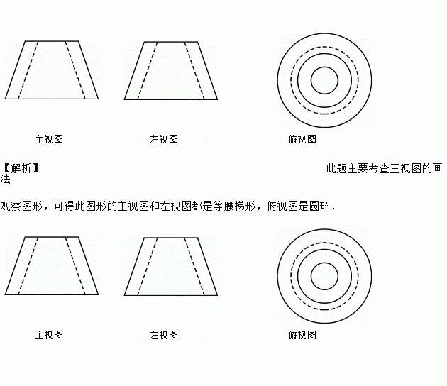 圆环体三视图图片