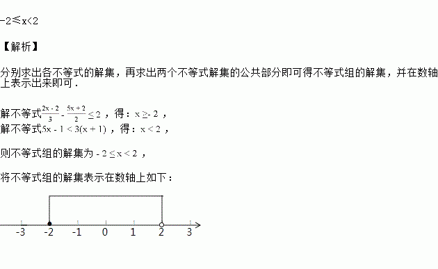 解不等式组并把解集在数轴上表示出来