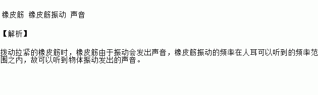 把一条橡皮筋扣在椅背上用手拉紧并且拨动它如图所示这时可以听到所