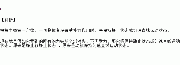 教室里悬挂的电灯处于静止状态假如它受到的所有力全部消失它将a