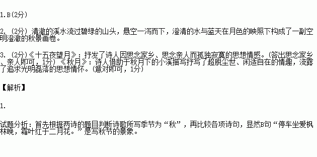 十五夜望月,译文图片