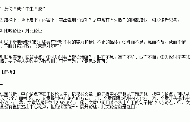 莫使"成 中生"败 贾梦玮"失败乃成功之母 称得上是名言中的名言.