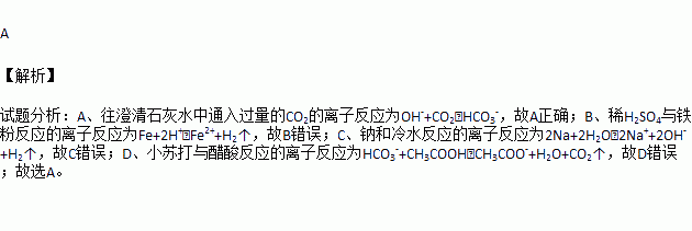 下列反應的離子方程式書寫正確的是