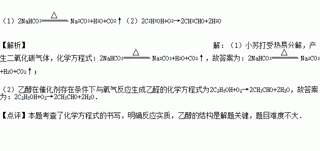 写化学方程式