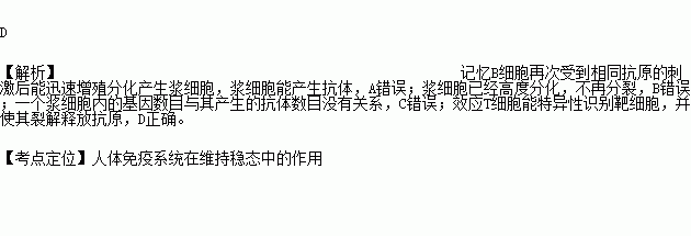 下列關於人體中體液免疫和細胞免疫的敘述.正確的是a.