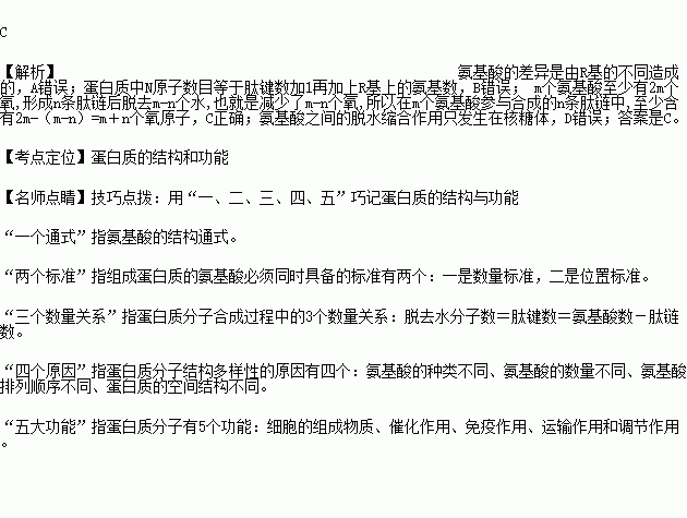 有关生物体内蛋白质的叙述正确的是