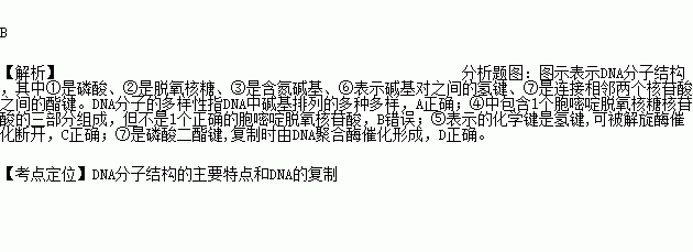 圖為dna分子部分結構示意圖以下對其相關敘述錯誤的是