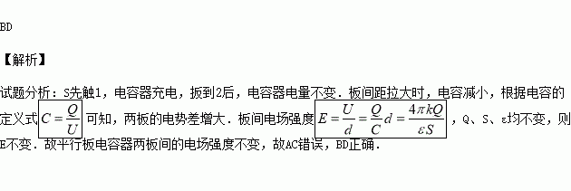 平行板電容器兩板的電勢差不變b