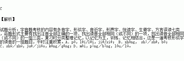 下列詞語中加點的字.每對讀音都不相同的一組是( )a.