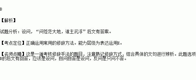 对下列句子修辞手法说明错误的一项)