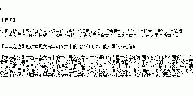 下列各句中不包含古今異義詞的一項是( )