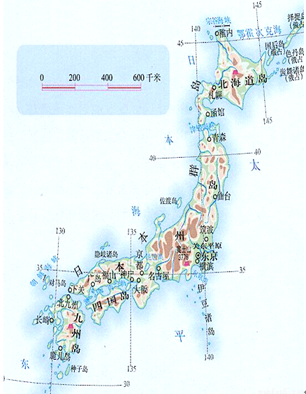 日本地形图高清 手绘图片
