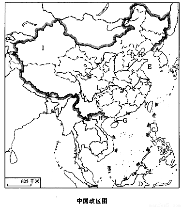 中国邻国地图空白可填图片