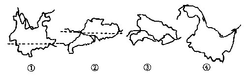 讀四省區輪廓圖.完成下列要求(1)4個省中.①是省.②省的簡稱是 .