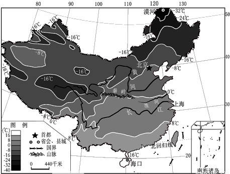 中国等温线图1月图片