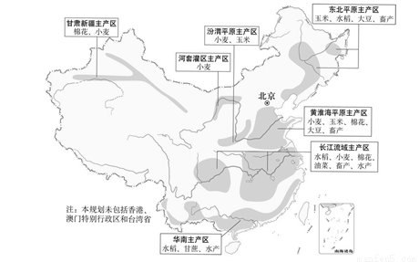 (1)我国黄淮海平原主产区大致南以③ 为界与长江流域主产区为邻
