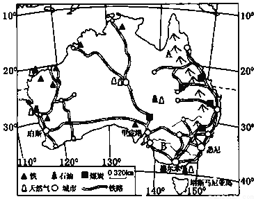 山脉a    ,河流b     (2)由图可知,澳大利亚大部分位于    纬度地区