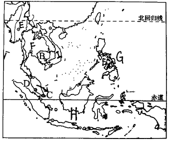 讀東南亞地區圖回答下列問題