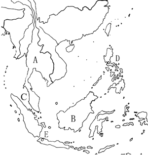 东南亚地图手绘轮廓图片