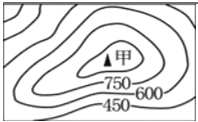 1图中甲表示的地形部位是( )a山谷 b山脊c陡崖 d山峰2