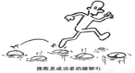 右边的漫画"挫折是成功的垫脚石"启示我们