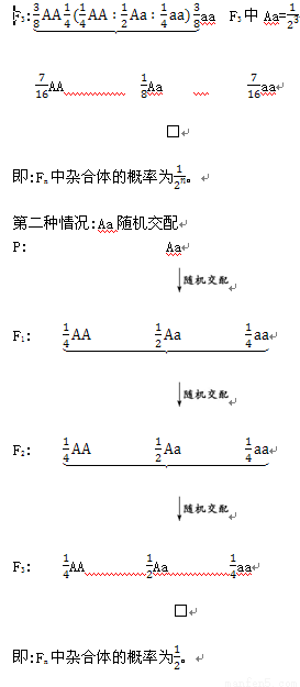 用基因型为aa的小麦分别进行连续自交随机交配