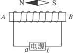 如图14-3-13所示,根据通电螺线管旁的小磁针的n,s极指向,标出通电