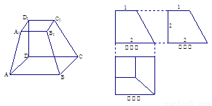 已知四棱台的三视图如图所示, (1)求证:平面; (2)求证:平面平面; (3)