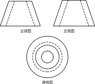 按規定尺寸作出下面圖形的三視圖