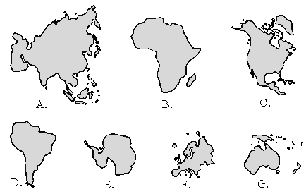 四大洲的轮廓图图片