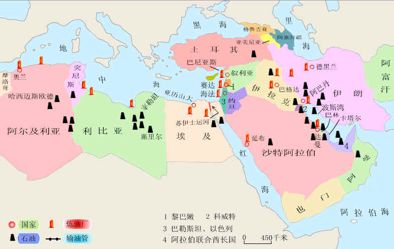 中东石油主要分布在