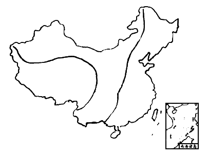 中国地形地图简笔画图片