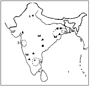 印度轮廓图地形手绘图片