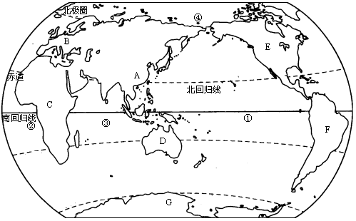 读下面世界海陆分布图,回答问题:科目:来源:同步单元练习地理七年级