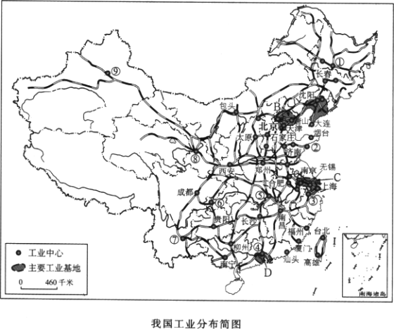 中国工业基地分布地图图片