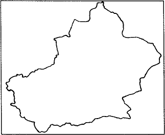 新疆轮廓图重要地形区图片