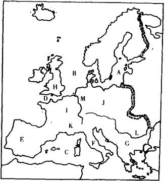 欧洲西部轮廓图空白图片