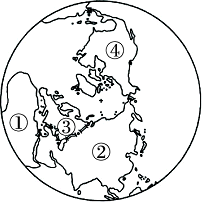 读北半球图下列序号与大洲对应正确的是