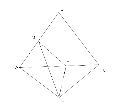 在三稜錐vabc中bvbabc兩兩互相垂直且bvbabc若m是va的中點則異面直線