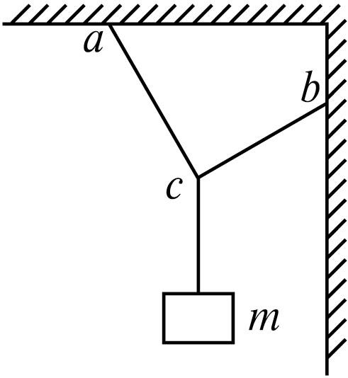 用三根轻绳将质量为m的物块悬挂在空中如图所示已知绳ac和bc与竖直