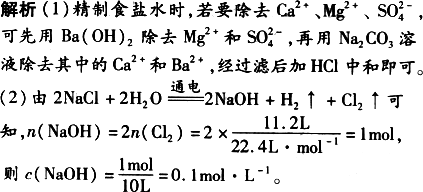 电解饱和食盐水方程式图片