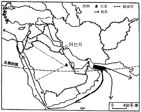 读西亚地区的石油分布和运输线路图,海上运输路线可分为西行,南行,东