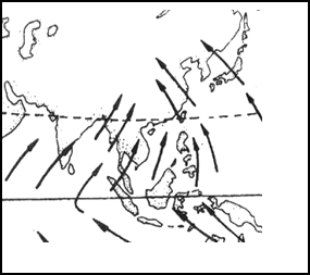 亚洲季风风向示意图图片