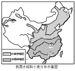 题目读我国水稻和小麦分布示意图回答下列问题