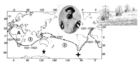 [1]麦哲伦船队的环球航行,依次经过了③三个大洋,它们分别是)a.