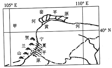 读宁夏平原和河套平原位置图完成下面