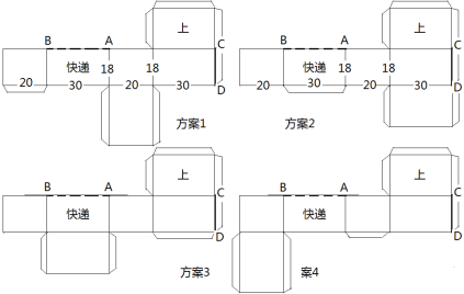 步驟3:按圖中所示裁下展開圖,摺疊並粘好黏合處,即可得到長方體包裝盒