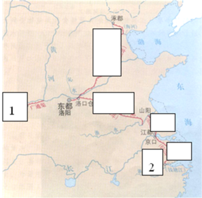 [題目]填圖題(1)請選出隋朝大運河從北向南流域的正確名稱a.